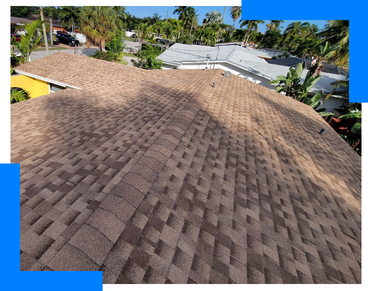 Example of a shingle roof in light brown by GAF