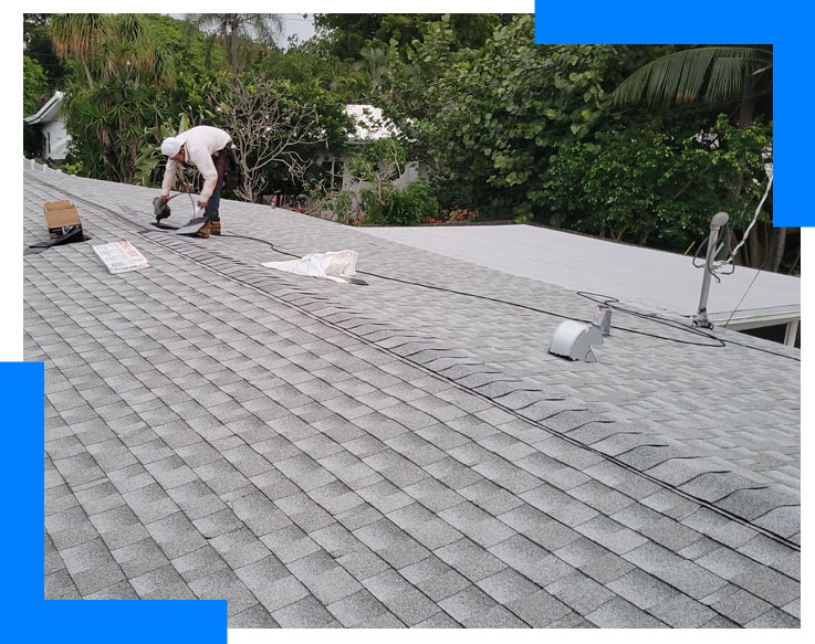 Light grey GAF Shingle Roof Installation in Florida