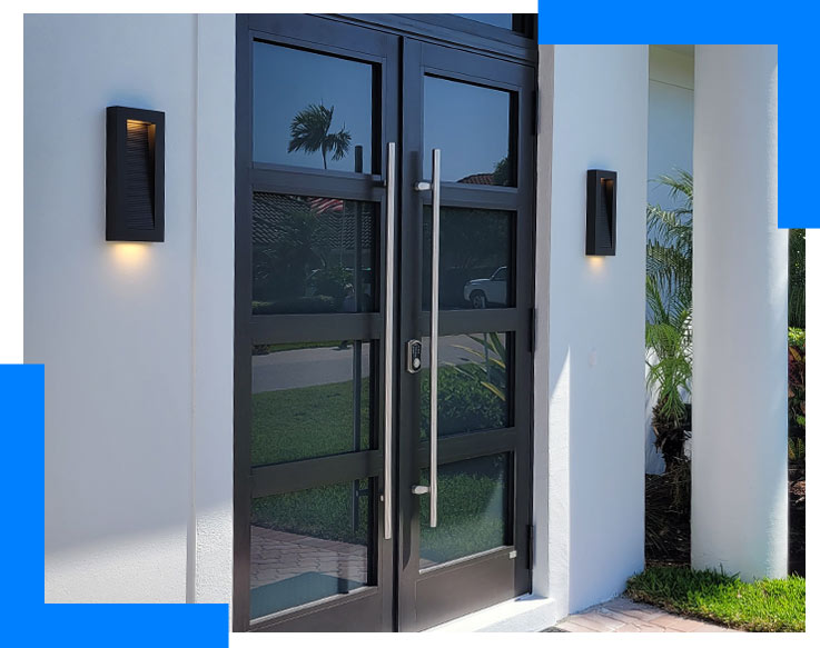 Photo of an exterior glass impact door on a residential home in Florida