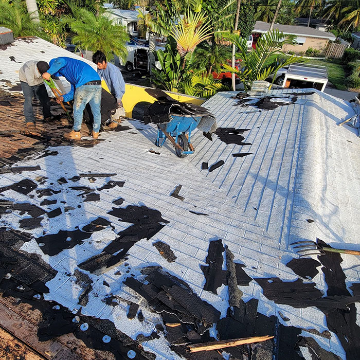 Fort Lauderdale, Florida Shingle Reroof Project Shingle Tear-off | Florida Roofers